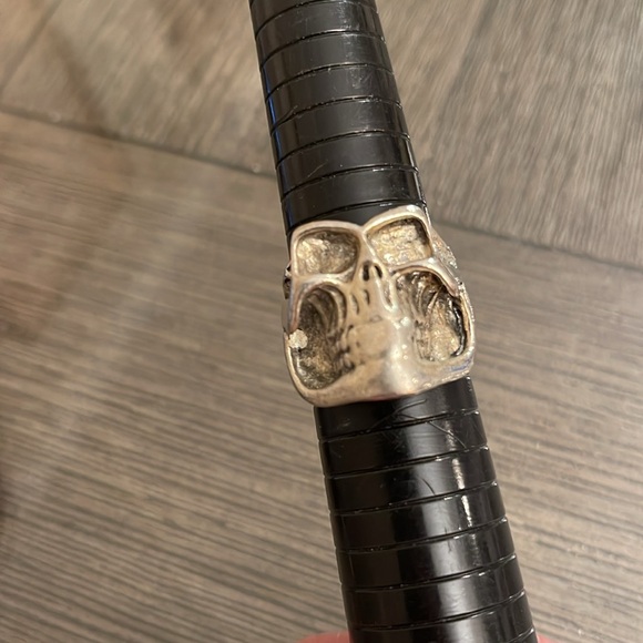 Men’s Skull Ring Silver-tone Approx Size 10 - Picture 9 of 15